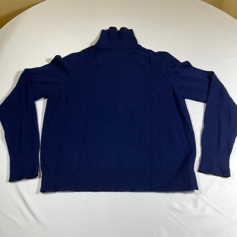 St Michael Vintage 100% Cashmere Turtleneck Sweater Navy Blue UK 18 40 Chest